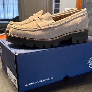White Mountain Women’s Suede Loafers in Taupe